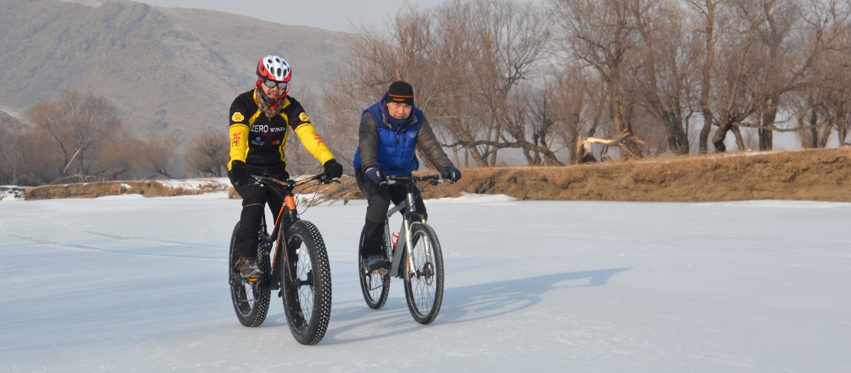 Winter Biking Tour on Tuul river